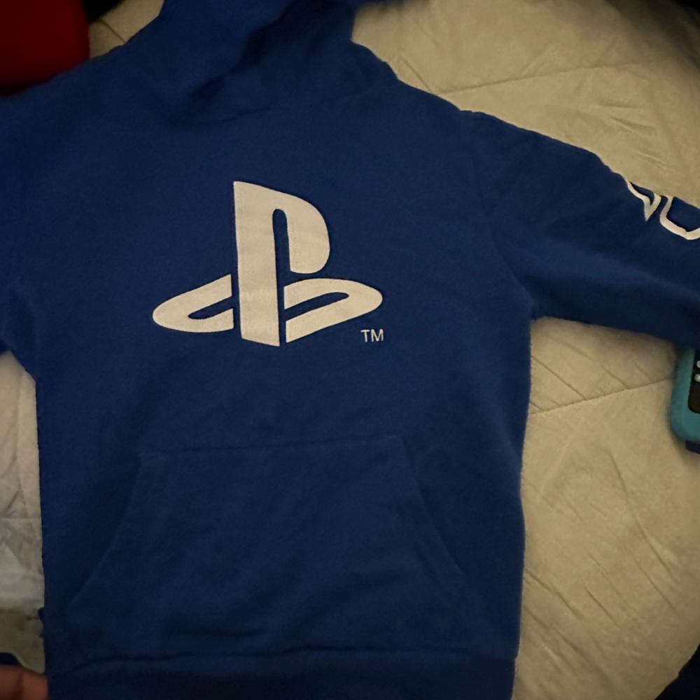 PlayStation Hoodie. Royal Blue and White. Size 7. Like New